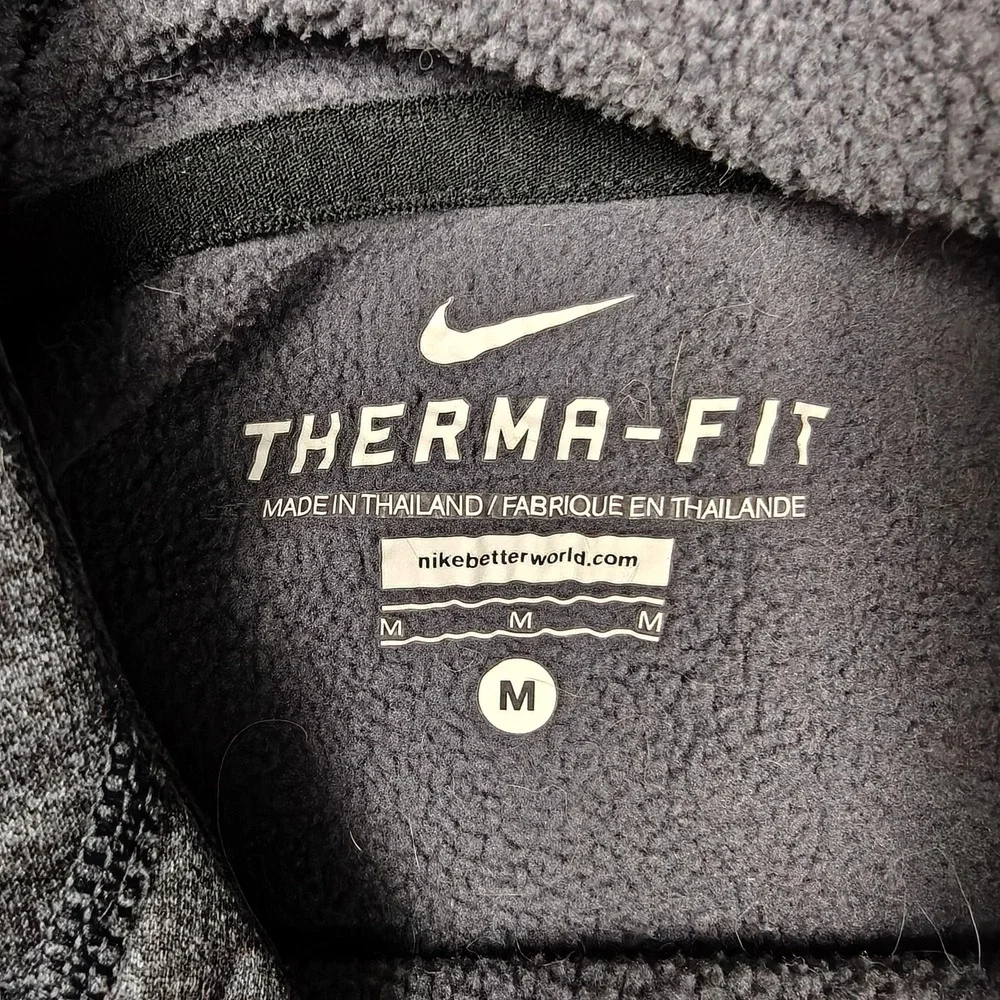 Nike Hoodie Womens Medium Gray Therma-Fit Fleece Pullover Big Swoosh Athletic